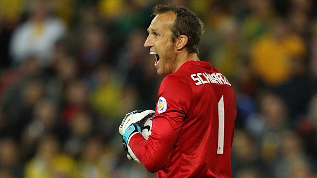 Mark Schwarzer in action during the FIFA World Cup Asian Qualifier match in 2012.