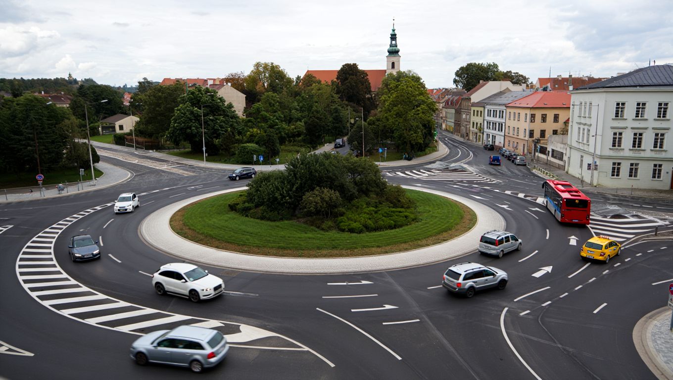 Nový kruhový objezd v Olomouci má ulevit dopravě ve špičce