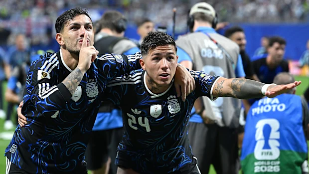 Paredes and Fernandez celebrate with fans.